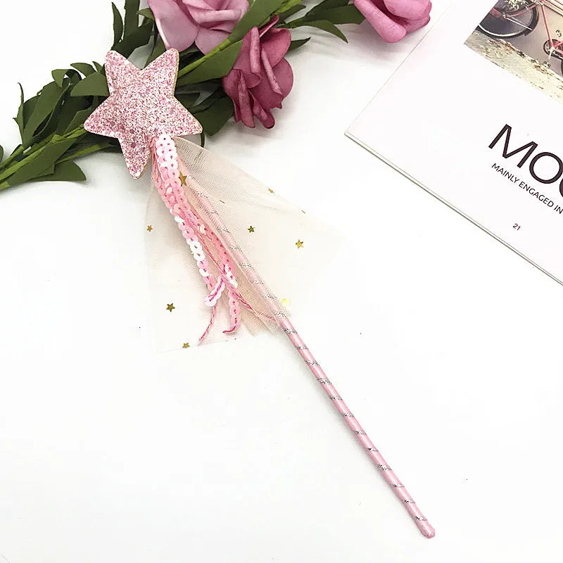 Fashion Baby Girl Princess Dreamlike Sequins Star Stick Fairy Wand Birthday Gift Party Christmas Halloween Accessary