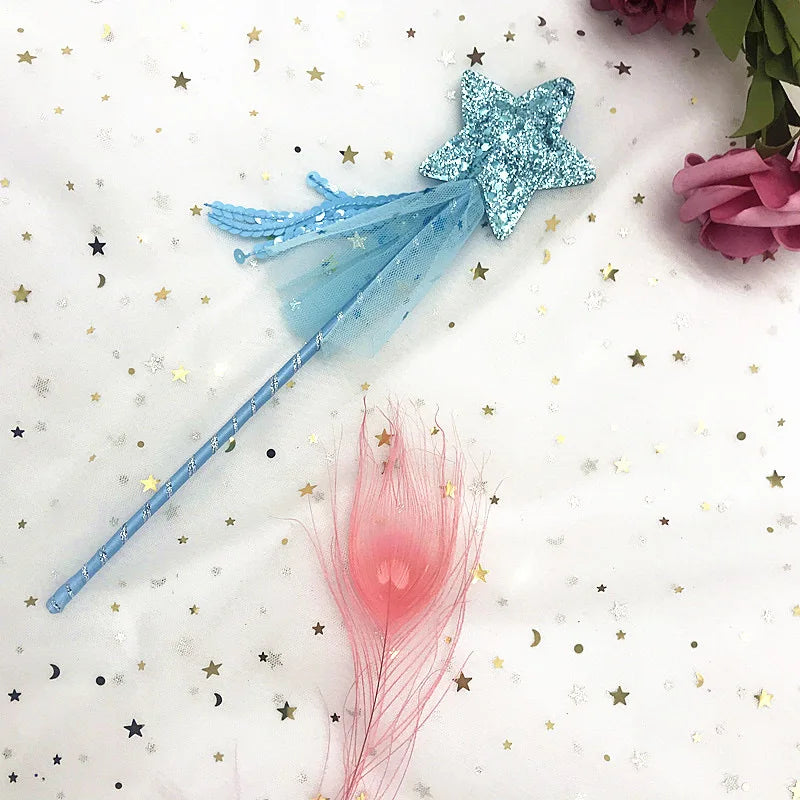 Fashion Baby Girl Princess Dreamlike Sequins Star Stick Fairy Wand Birthday Gift Party Christmas Halloween Accessary