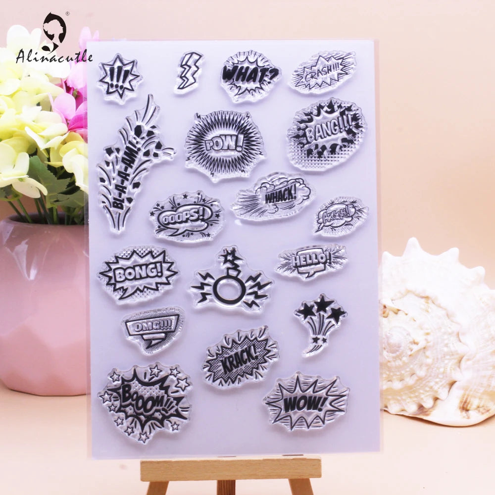 Alinacutle CLEAR STAMPS Halloween Tags DIY Card Scrapbooking Paper Craft Rubber Transparent Silicon Stamps