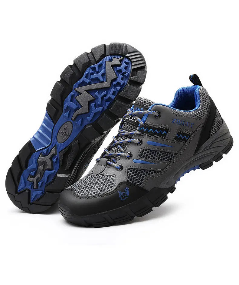 New Summer Men Casual Shoes Outdoor Mesh Sneakers Women Non-slip Lace Up Trekking Footwear Breathable Camping Spring Black Shoes