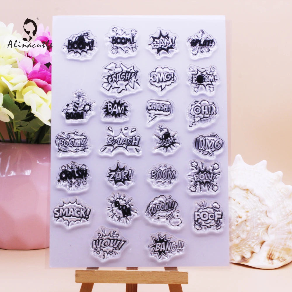Alinacutle CLEAR STAMPS Halloween Tags DIY Card Scrapbooking Paper Craft Rubber Transparent Silicon Stamps