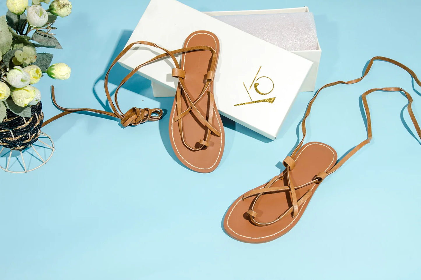 2024 Summer Flip Flops Beach Shoes Women Ankle Strap Roman Sandals Bohemia Style Flats Sandals Gold Soft Leather Sandalias Mujer