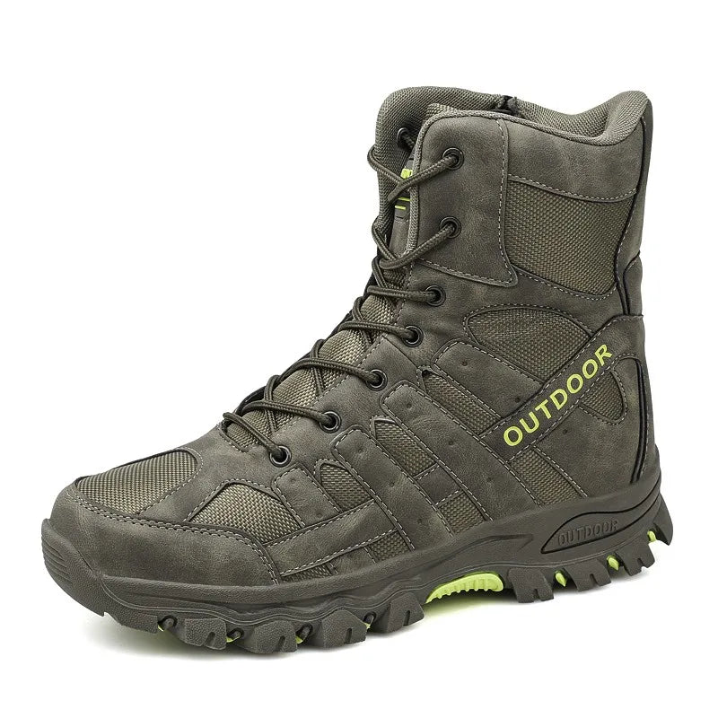 New Men's Boots Fashion Outdoor Men Hiking Boots High Top Breathable Men Desert Combat Ankle Boots Non-slip Motorcycle Boots