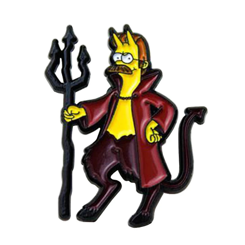 Demon pin angry Bob brooch Halloween badge gift