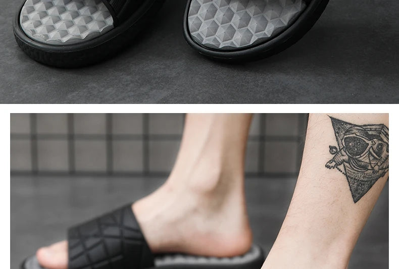 Summer Men Big Size Indoor EVA Massage Slippers Men's Slides House Room Home Shoes Soft Slipers Chausson Homme Pantoufle 48 49