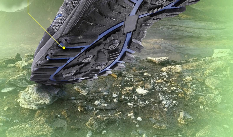 New Summer Men Casual Shoes Outdoor Mesh Sneakers Women Non-slip Lace Up Trekking Footwear Breathable Camping Spring Black Shoes