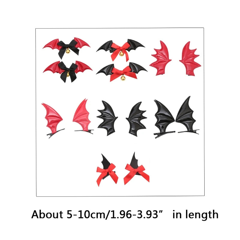 Devil Hair Clip Bat Wing Barrette for Halloween Party Wear Hairpin Cosplay Props Theme Creative Photo Prop Costume