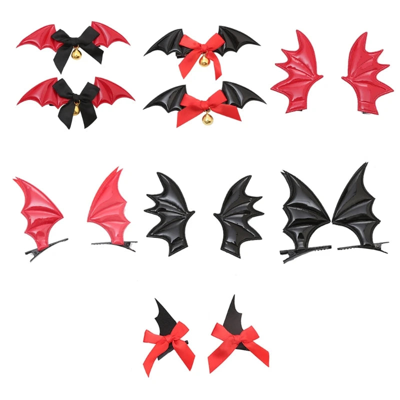 Devil Hair Clip Bat Wing Barrette for Halloween Party Wear Hairpin Cosplay Props Theme Creative Photo Prop Costume