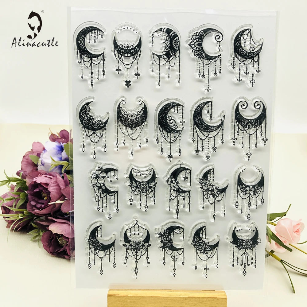 Alinacutle CLEAR STAMPS Halloween Tags DIY Card Scrapbooking Paper Craft Rubber Transparent Silicon Stamps