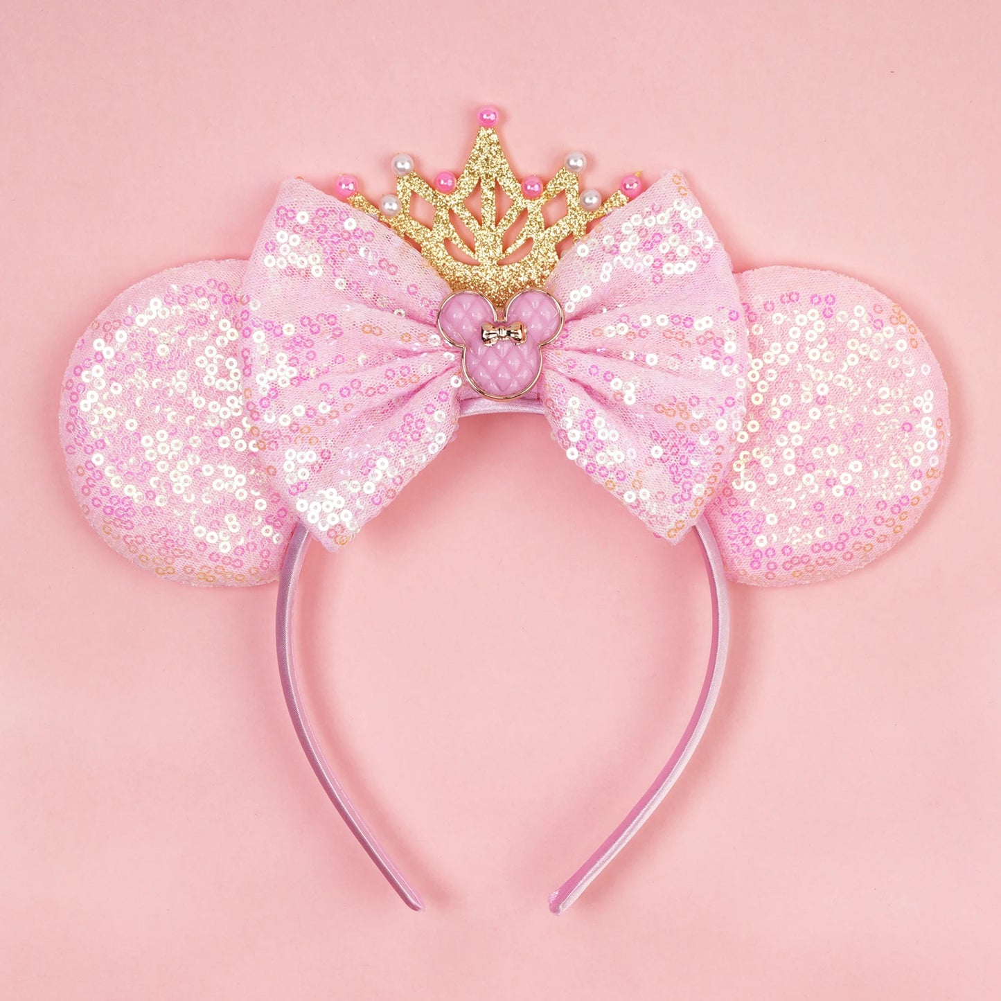 2025 New Halloween Mickey Mouse Ears Headbands Sequins Hair Bow Women Festival Party Cosplay Hairband Gift Kids Hair Accessories