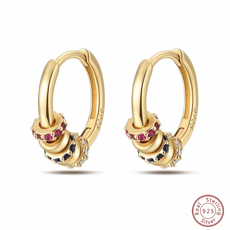 New in 925 Silver Color Gold Pearl Bee Irregularity Star Moon Earrings For Women 2024 Trending Fashion Jewelry Birthday Gifts