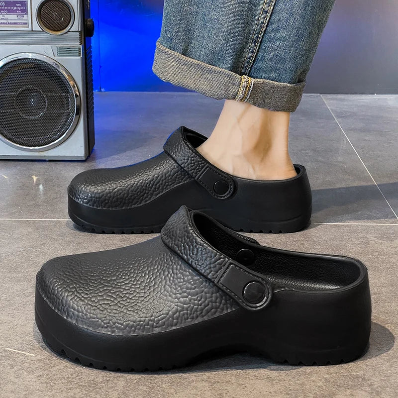 Summer Chef Shoes for Man Sport Sandals Flat Non Slip Clogs Kitchen Shoe Multi Occasion Multi Crowd Work Shoes Walking Slippers