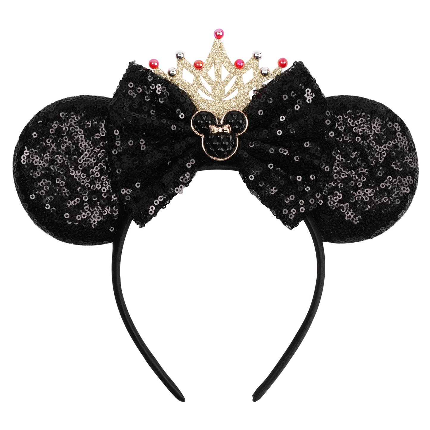 2025 New Halloween Mickey Mouse Ears Headbands Sequins Hair Bow Women Festival Party Cosplay Hairband Gift Kids Hair Accessories