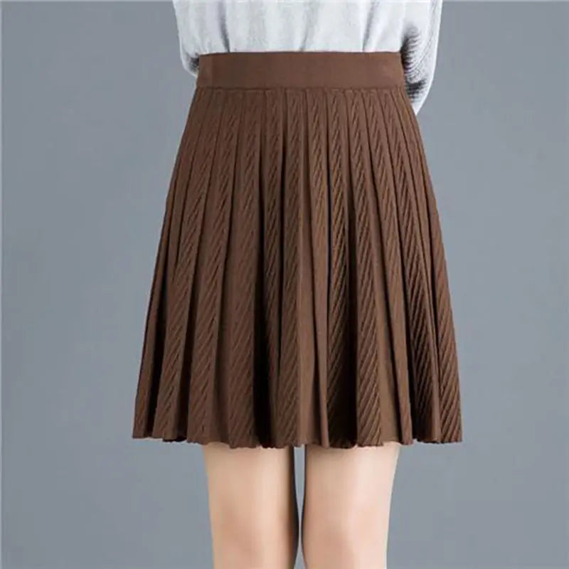 Spring Fashion Korean New Student A-line Half Skirt Women Solid Elastic High Waist Shirring Design Versatile Pleated Half Skirts