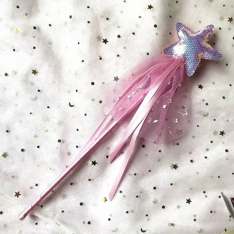 Fashion Baby Girl Princess Dreamlike Sequins Star Stick Fairy Wand Birthday Gift Party Christmas Halloween Accessary