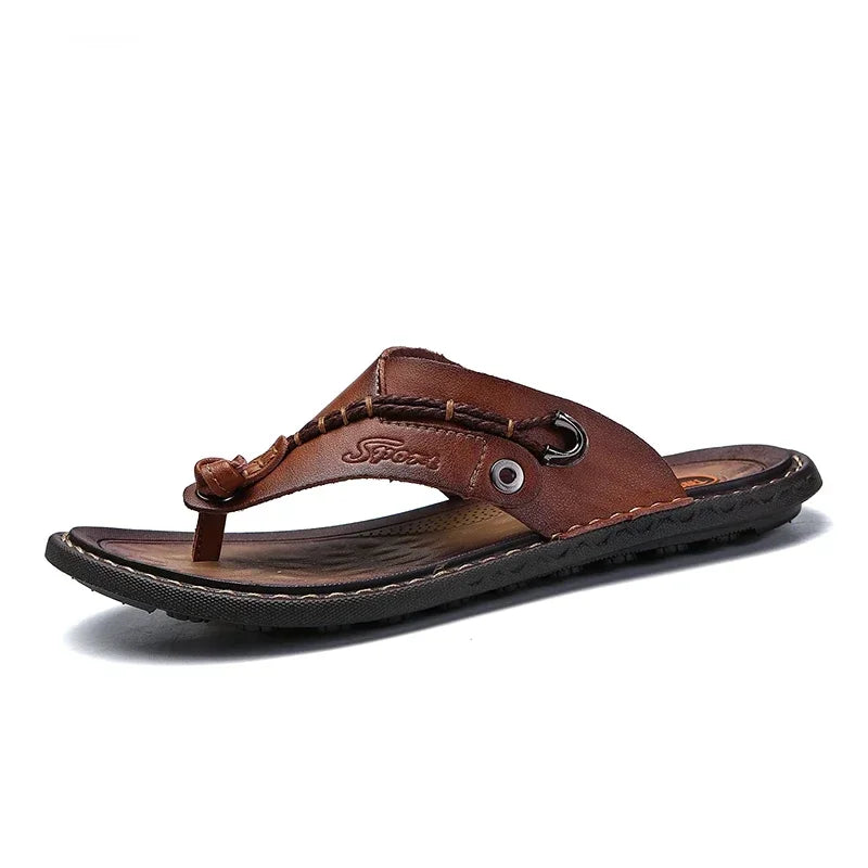 Men Handmade Braided Rope Flip-flops Mixed Colors Low Gang Summer Casual Outdoor Breathable Beach Shoes Non-slip Oxfords Slides