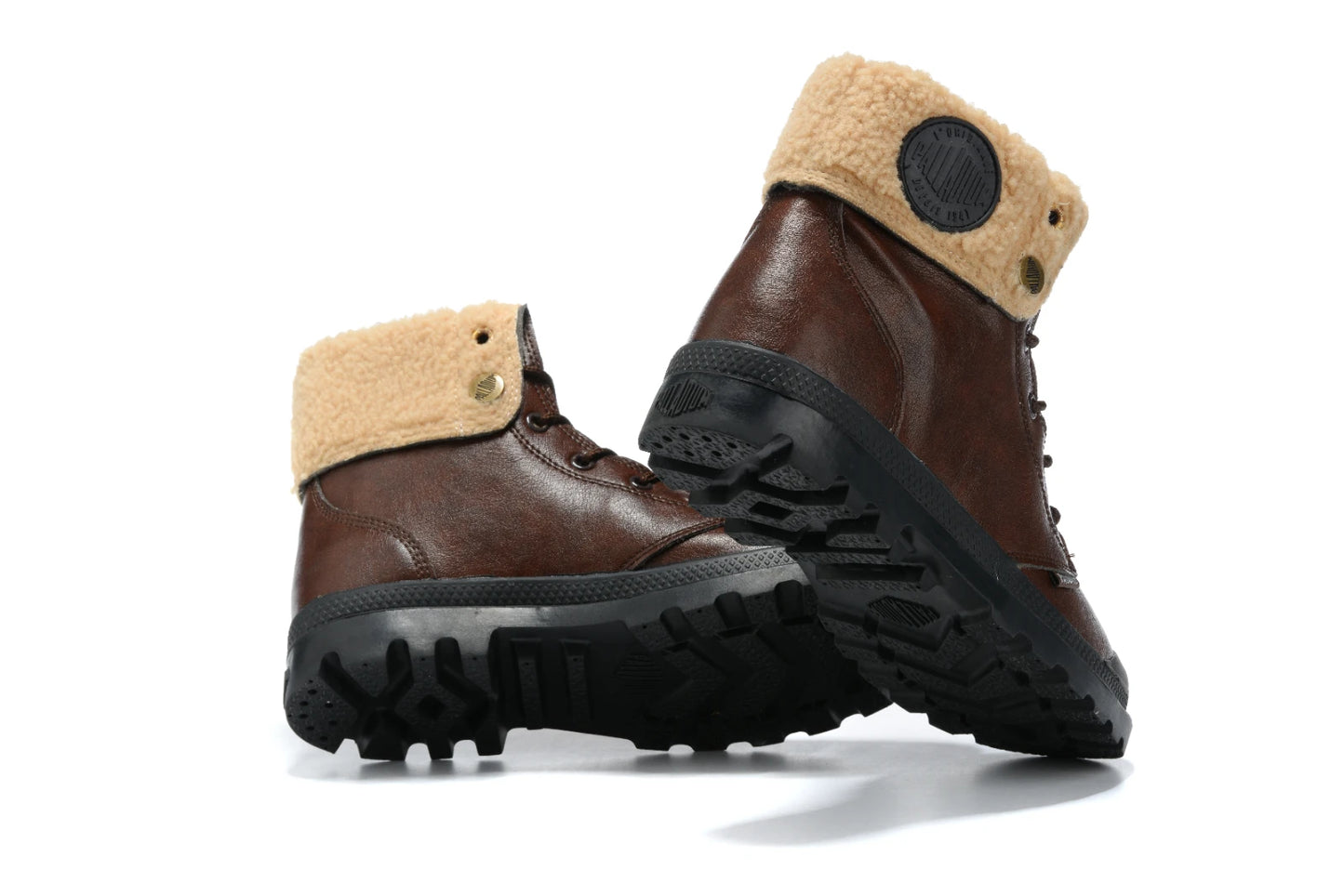 PALLADIUM Pampa 2025 Men Women Oil Wax Skin Lamb Wool Leather Ankle Boots Outdoor Dual Purpose Walking Shoes Desert Shoes