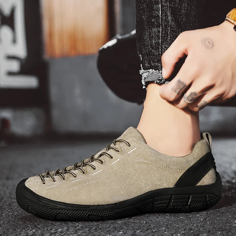 Khaki New Outdoor Walking Hiking Shoes High-quality Outdoor Casual Sports Shoes Climbing Large Size 47 Lightweight Rubber Man