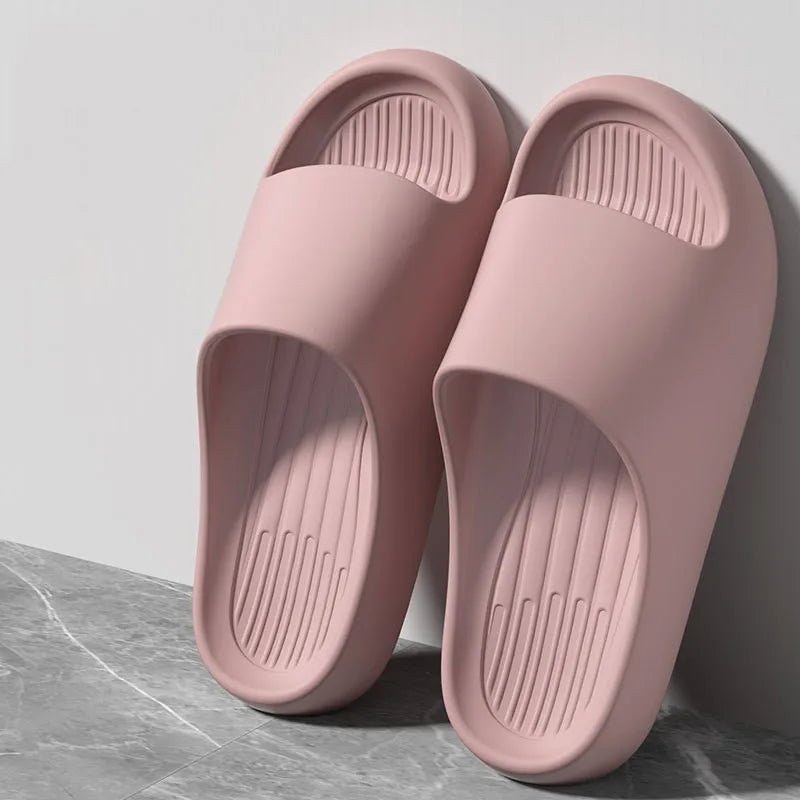 Big Size 50 51 New Summer Women's Slippers Men's Bathroom Flip Flops Concise Solid Color Shoes Home Non Slip Flats Beach Sandals