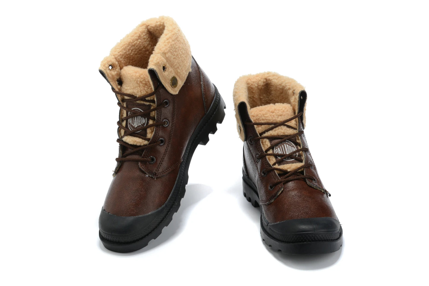 PALLADIUM Pampa 2025 Men Women Oil Wax Skin Lamb Wool Leather Ankle Boots Outdoor Dual Purpose Walking Shoes Desert Shoes