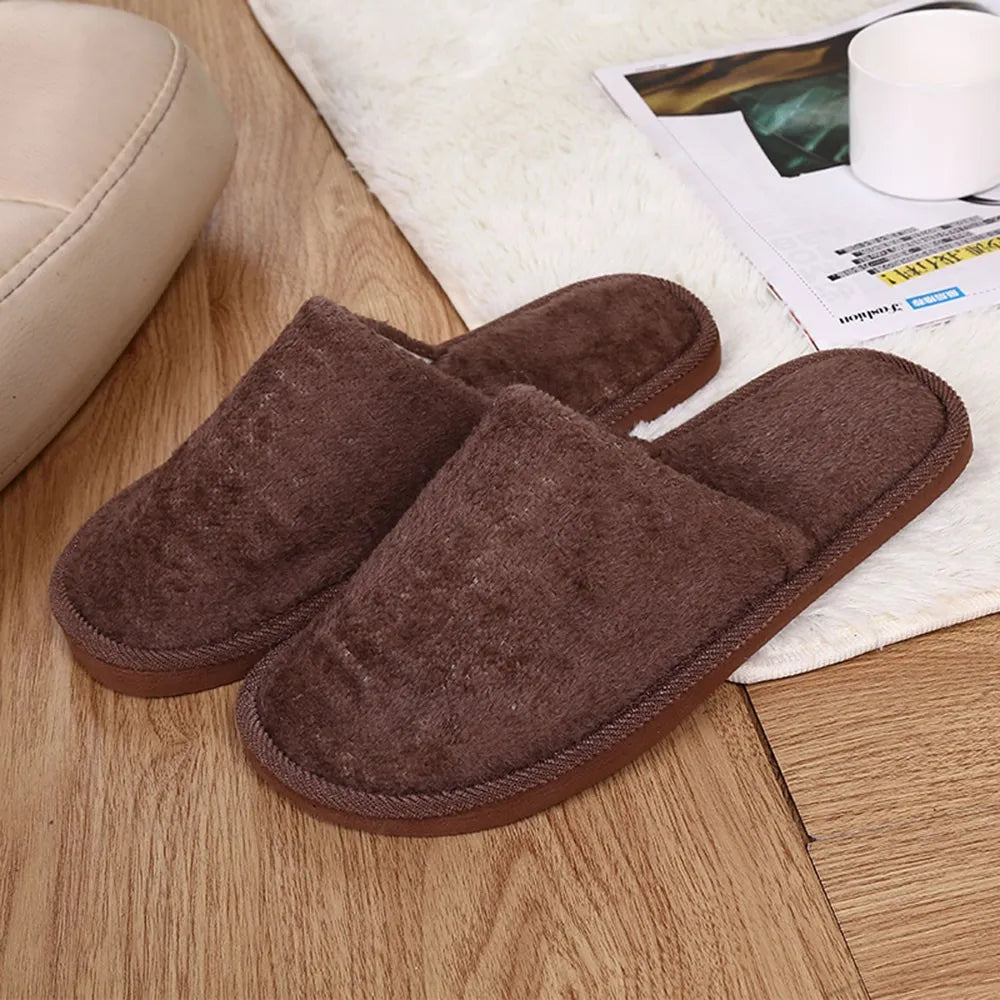 Men's solid color Plush Home Slippers Cute Autumn Winter Cotton Warm Slipper Kids Women Stuffed Doll Indoor Shoes New Year Gift