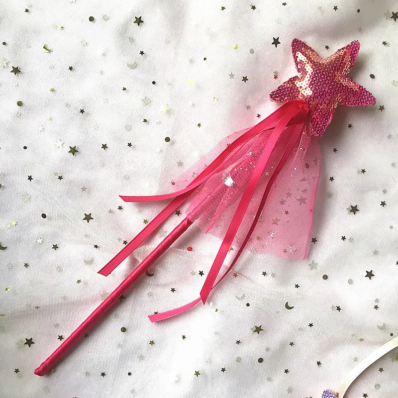 Fashion Baby Girl Princess Dreamlike Sequins Star Stick Fairy Wand Birthday Gift Party Christmas Halloween Accessary