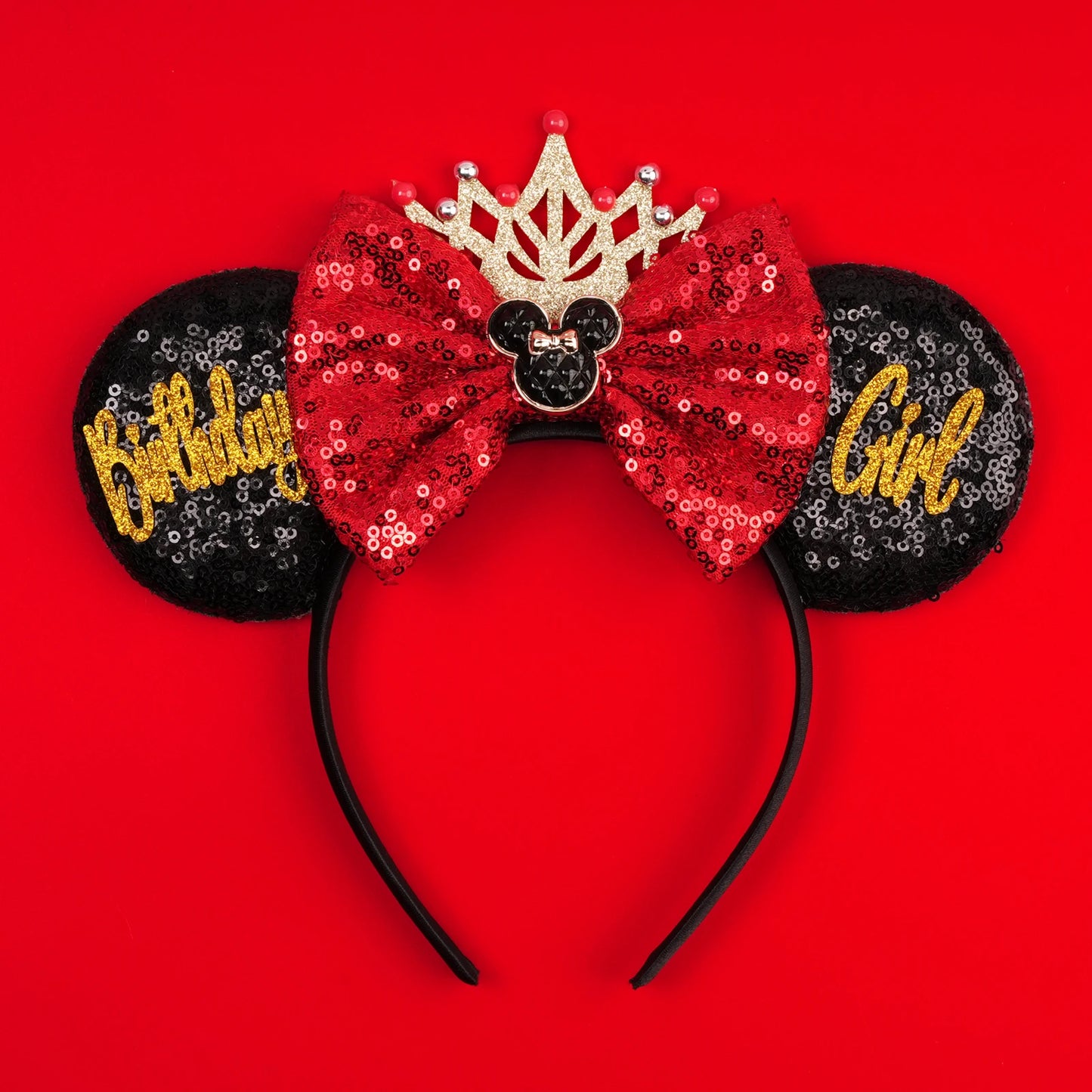 2025 New Halloween Mickey Mouse Ears Headbands Sequins Hair Bow Women Festival Party Cosplay Hairband Gift Kids Hair Accessories