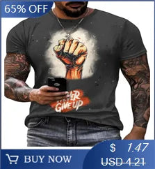 Men'S T-Shirt with a Simple Striped 3D Digital Print,a New Fashion Trend for Summer2025Featuring a Cool Street Style with Short
