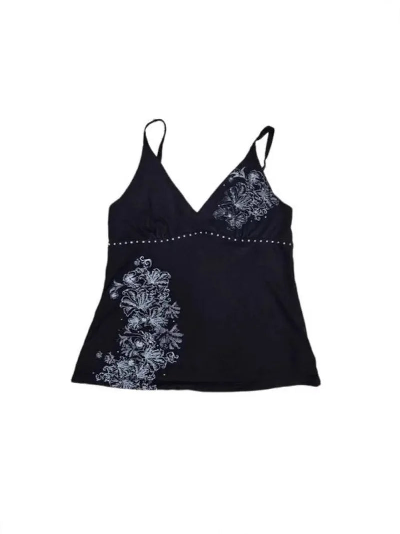 Y2K Clothes 2000s Top Aesthetic Streetwear Emo Girls Tank Tops PunkGrunge Camisole Tops Sleeveless Womens Prints Cute Crop Tops