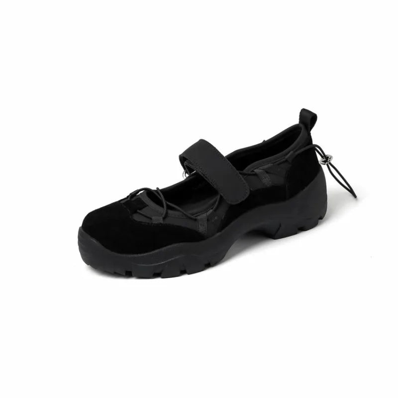 Casual Sports Mary Jane Shoes Autumn New Retro Round Toe Shallow Mouth Soft Sole Non-slip Single Shoes