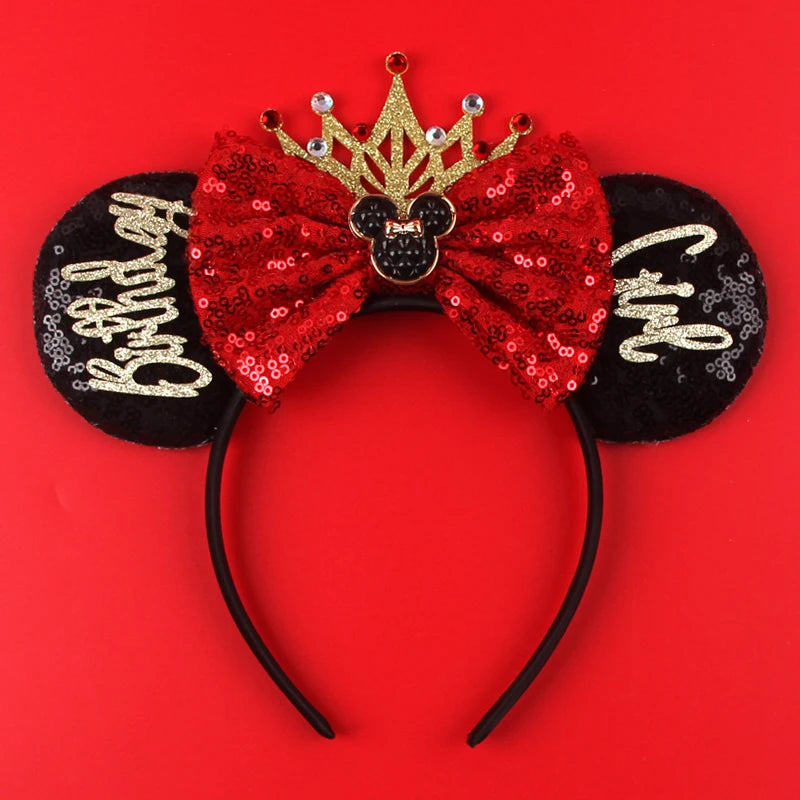 2025 New Halloween Mickey Mouse Ears Headbands Sequins Hair Bow Women Festival Party Cosplay Hairband Gift Kids Hair Accessories
