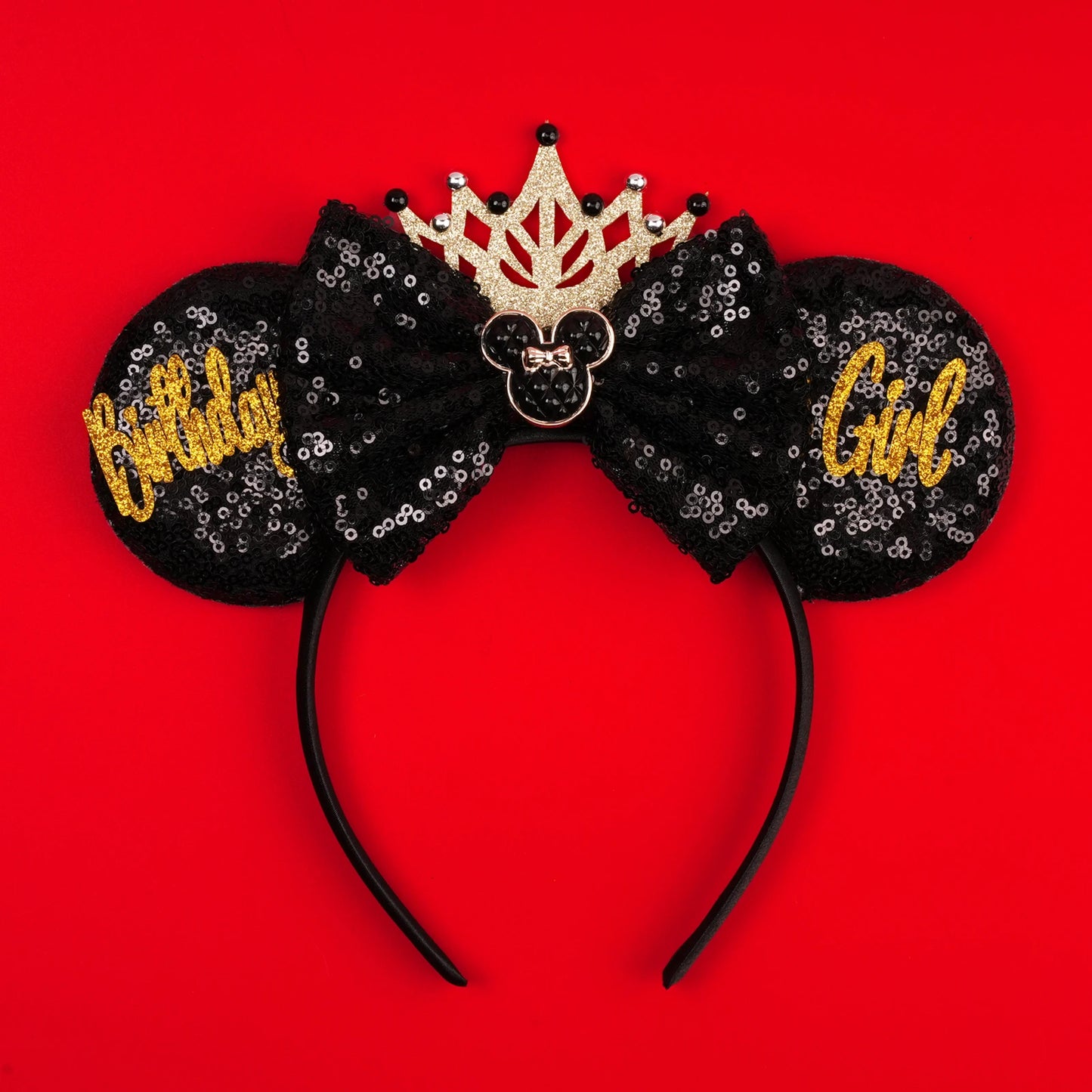 2025 New Halloween Mickey Mouse Ears Headbands Sequins Hair Bow Women Festival Party Cosplay Hairband Gift Kids Hair Accessories