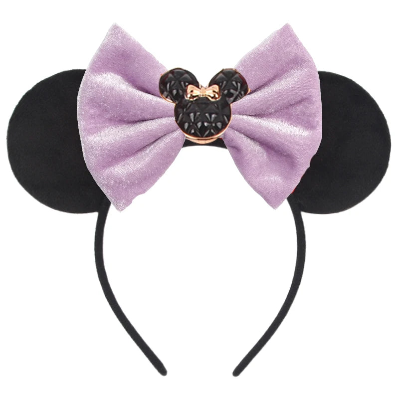 2025 New Halloween Mickey Mouse Ears Headbands Sequins Hair Bow Women Festival Party Cosplay Hairband Gift Kids Hair Accessories