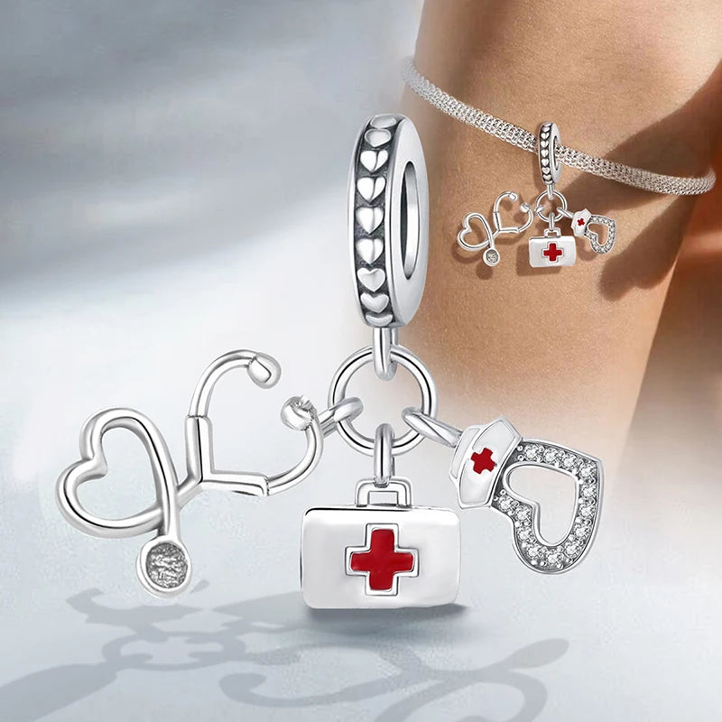 Fit Pan 925 Original Bracelets Love Heart Flower Four Leaf Clover Turtle 925 Silver Charms Beads DIY Birthday Jewelry Gift