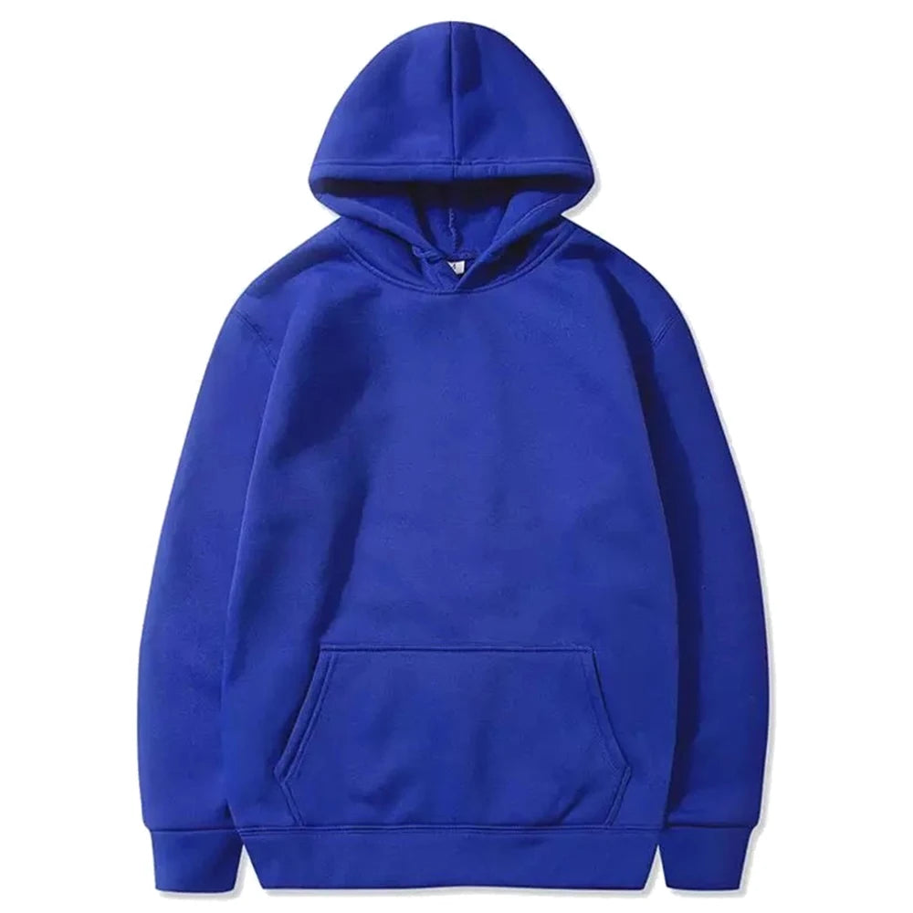 Spring Autumn Men Casual Hoodies Solid Color Fleece Warm Sweatshirts Oversize Male Tops Fashion Hoodie Pullover Multiple Colour