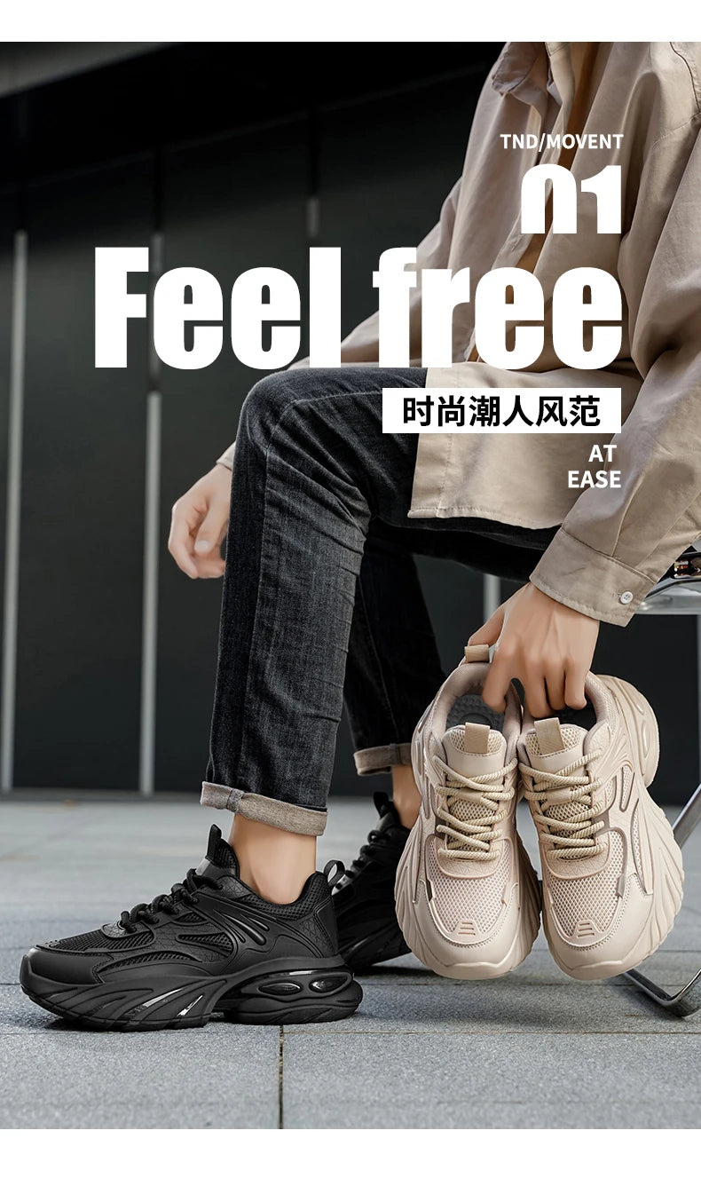 Men's light breathable casual sports shoes four seasons new soft sole anti-slip fashion outdoor running shoes students sneakers