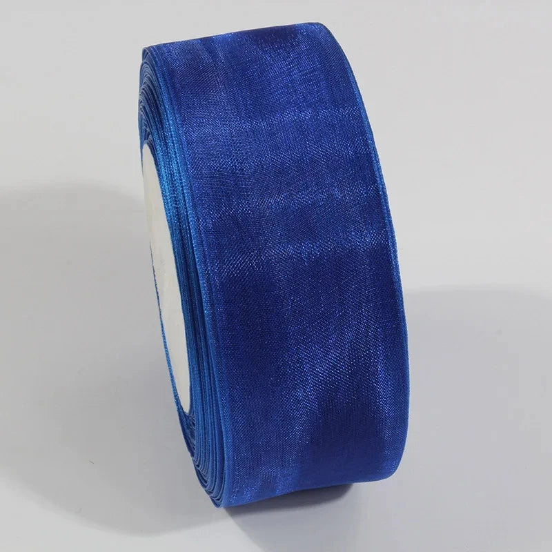 50 Yards Sheer Chiffon Ribbon Organza Lace Ribbons For DIY Crafts Christmas Halloween Wedding Decoration Gift Wrapping Fabric