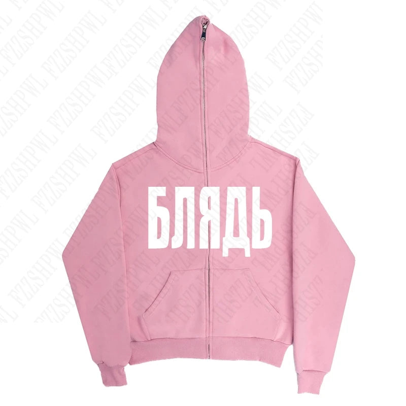 American retro fashion high street y2k harajuku diablo goth punk wind letter printing hooded fleece sets of 2025 new clothes emo