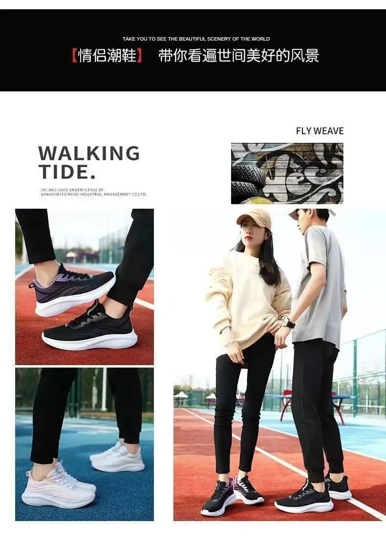 2025 Breathable Lace-up Running Shoes for Women Air Cushion Athletic Sneakers Lightweight Air Mesh Outdoor Sports Training Shoes