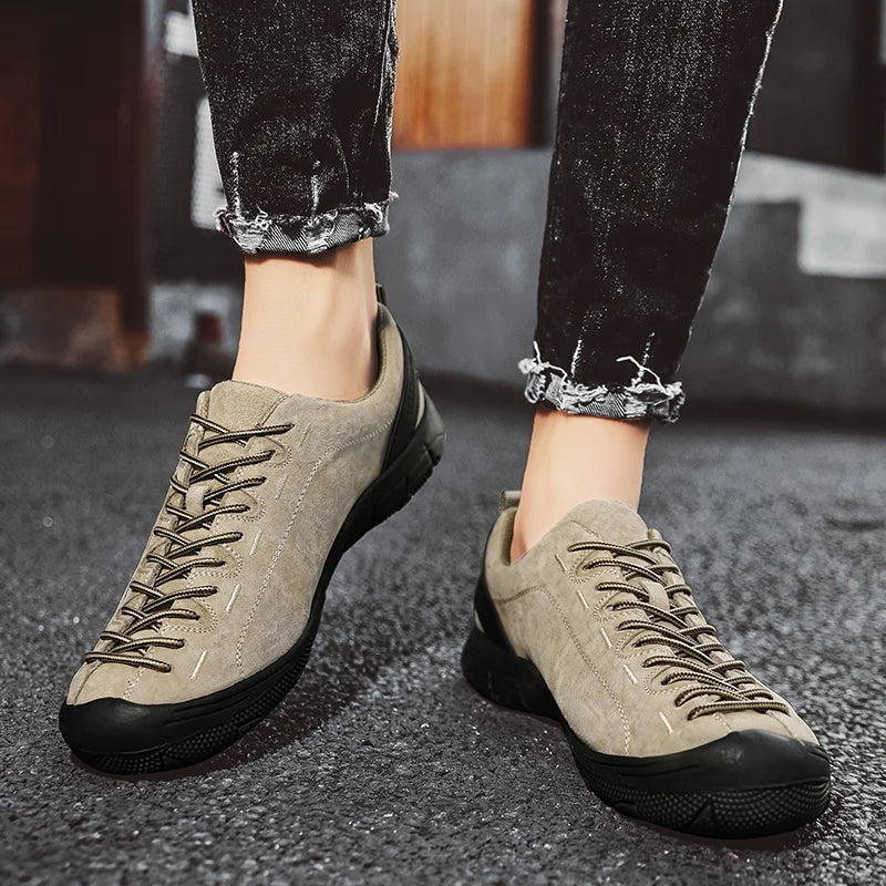 Khaki New Outdoor Walking Hiking Shoes High-quality Outdoor Casual Sports Shoes Climbing Large Size 47 Lightweight Rubber Man