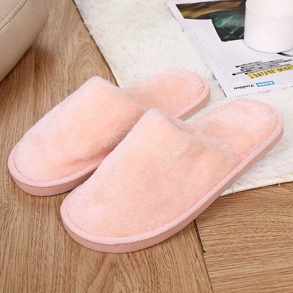 Men's solid color Plush Home Slippers Cute Autumn Winter Cotton Warm Slipper Kids Women Stuffed Doll Indoor Shoes New Year Gift