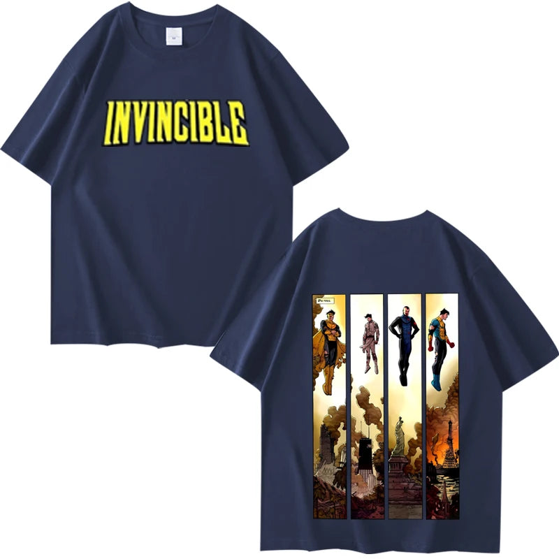 Invincible Variants Comfort Color Invincible vs Conquest T Shirt men women Oversized 100% Cotton Summer manga Unisex print tops