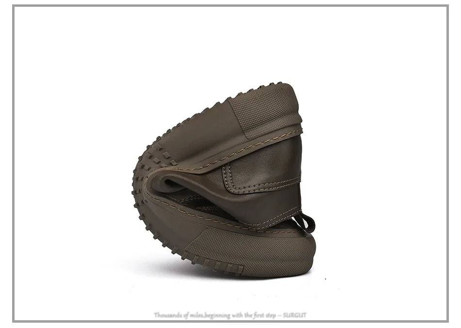 SURGUT Autumn Winter New Luxury Men's Leather Shoes Comfortable Oxford Fashion Walking Shoes Non-slip Rubber Sole Man Shoes