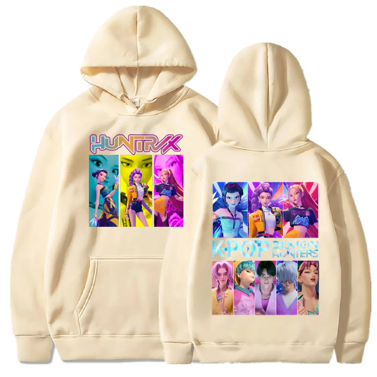 KPop Demon Hunters Huntrix Graphic Hoodies Fashion Hip Hop Hooded Sweatshirts Men's Women Clothing Long Sleeve Pullovers Tops