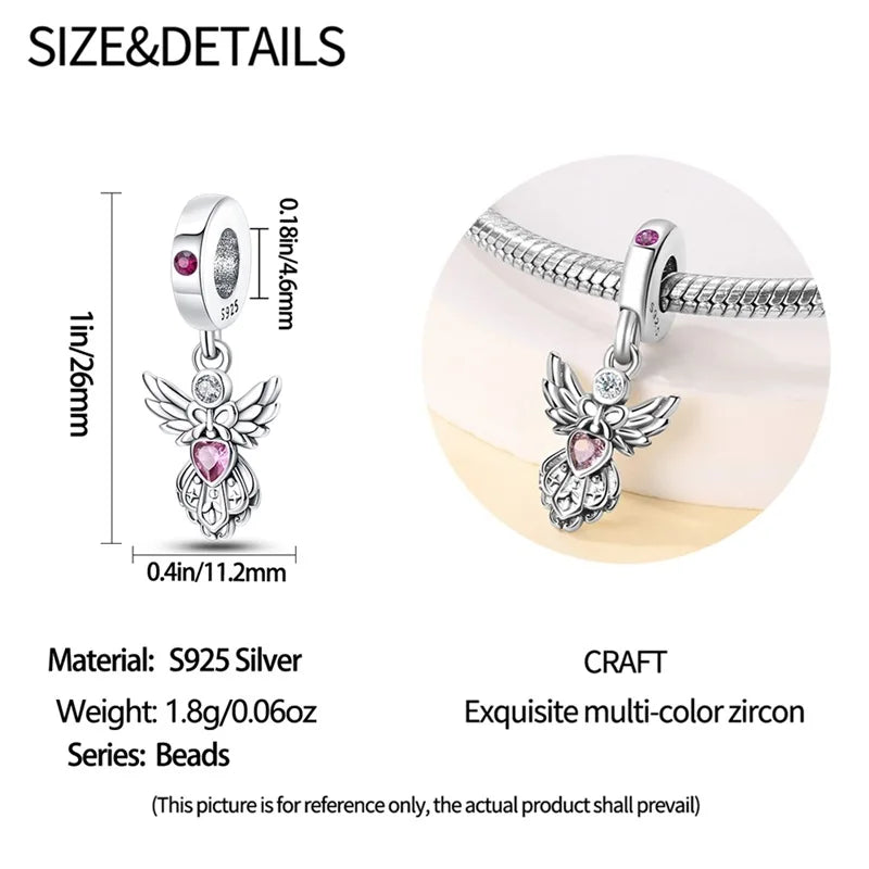 925 Sterling Silver Classic Retro Lotus Heart-Shaped Charms Beads Fit Original Pandach Bracelets Fine DIY Anniversary Jewelry