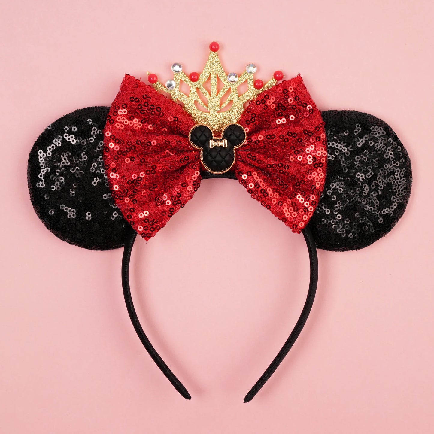 2025 New Halloween Mickey Mouse Ears Headbands Sequins Hair Bow Women Festival Party Cosplay Hairband Gift Kids Hair Accessories