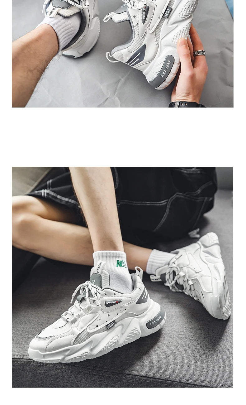 2024 Fashion and Comfortable Mesh Breathable Outsole Shoes Summer Hot Sale Mens Casual Shoes Thick Bottom Breathable Sneaker