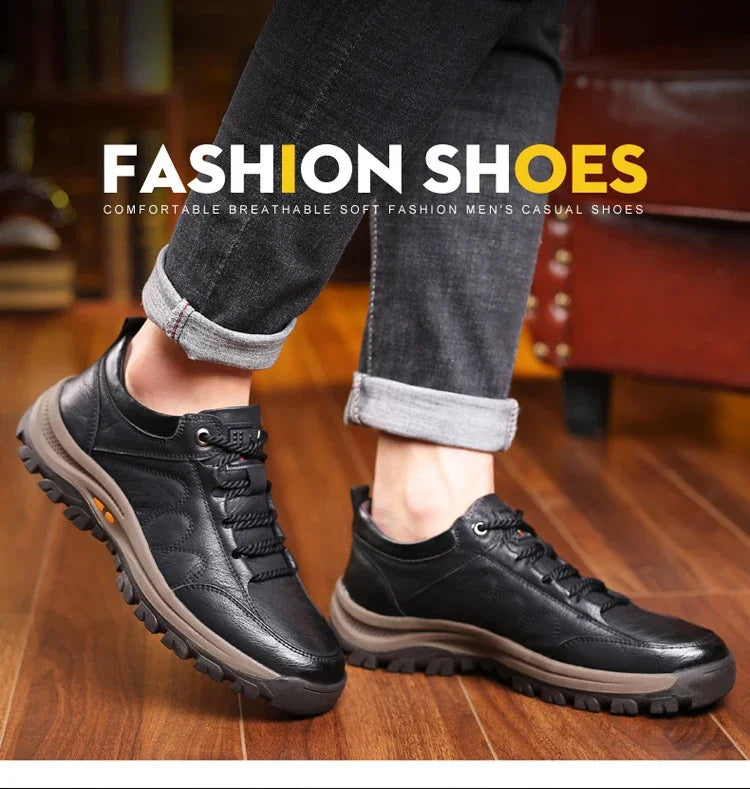 Lightweight Odor-proof Outdoor Wear-resistant Non-slip Hiking Shoes Men Leather PU Casual Shoes Men's Sports Shoes Zapatillas