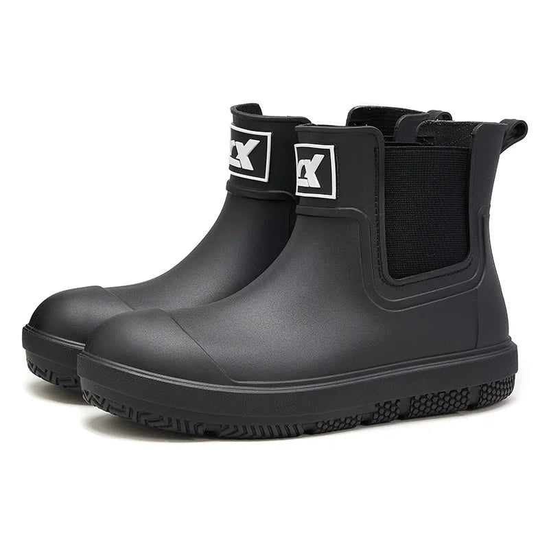 Versatile Casual Waterproof Men's Rain Shoes Short Boot Fleece Lined Warm Non-slip Wear Resistant Comfortable Outdoor Wear
