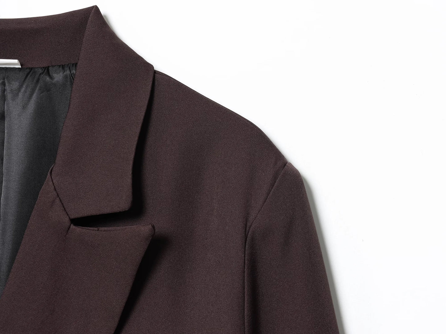 KONDALA Chic Brown Oversized Blazer Women V Neck Double Buttons Loose Blazer Jacket Fashion 2025 Fall Office Lady Casual Outwear